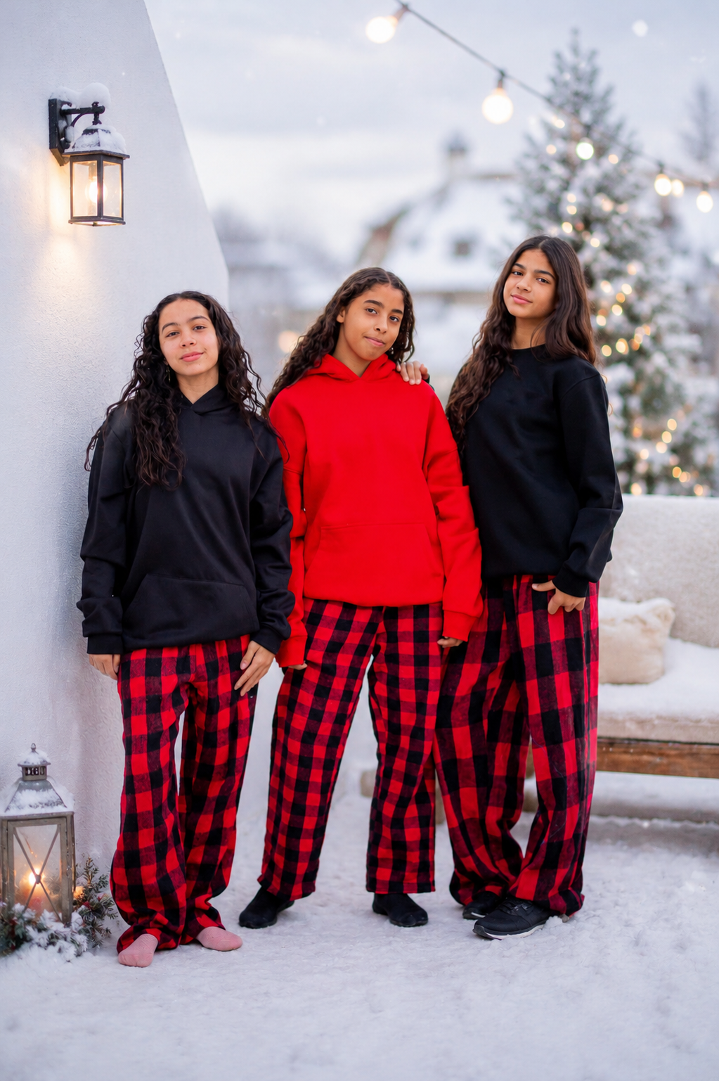 Large-Check Red & Black Pants