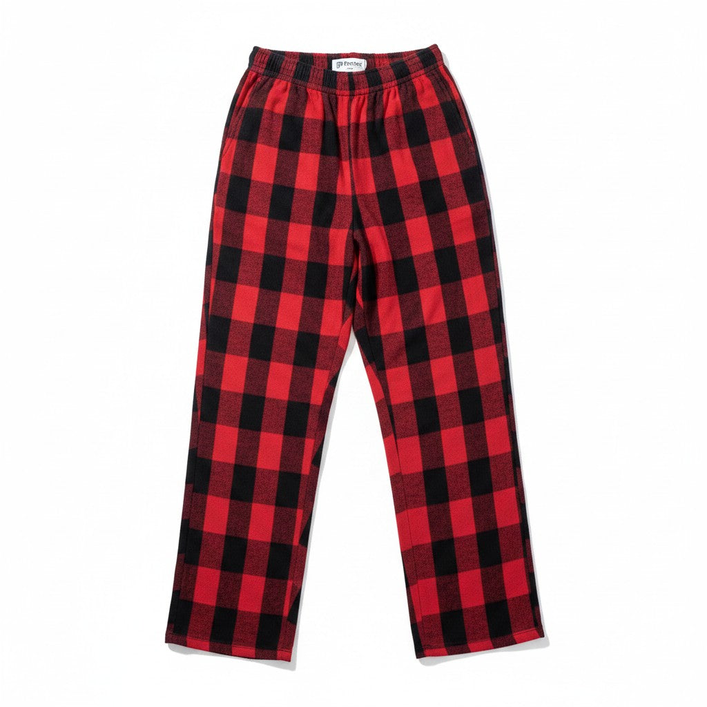 Large-Check Red & Black Pants