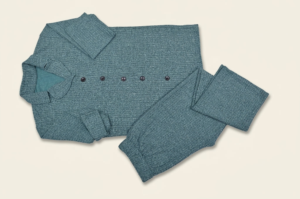 Ribbed Knit Set – Button-Up Jacket