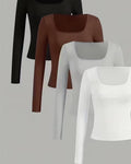 Square-Neck Long Sleeve Top